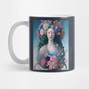 Renaissance mermaid with flowers Mug